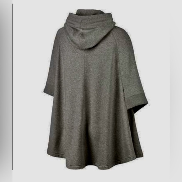 Nike Oversized Hooded Poncho Sweatshirt Fleece Lined Charcoal Gray M - Picture 2 of 6